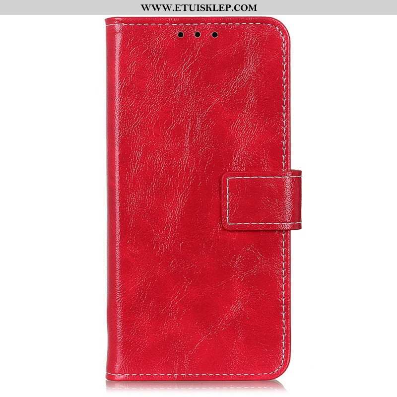 Etui Folio do iPhone 15 Lakierowane Z Widocznymi Szwami